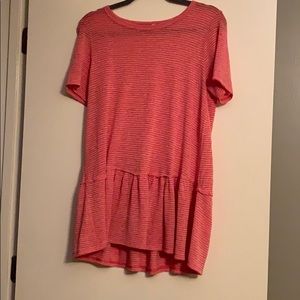 Pink and white stripped top (long)